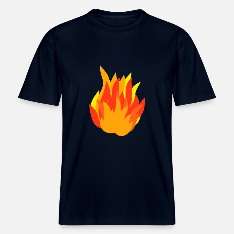 Feuer Flame eines Lagerfeuers, Geschenkidee -  RELAXED FIT Unisex Organic T-Shirt - Navy