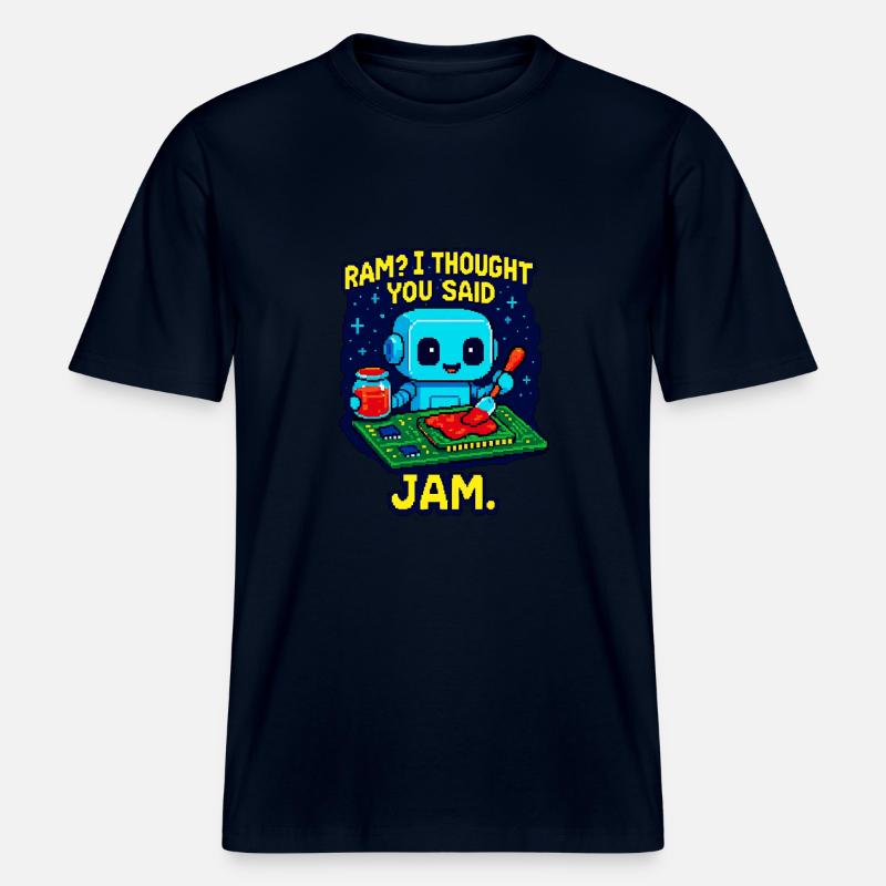 RAM oder Marmelade? -  RELAXED FIT Unisex Organic T-Shirt - Navy