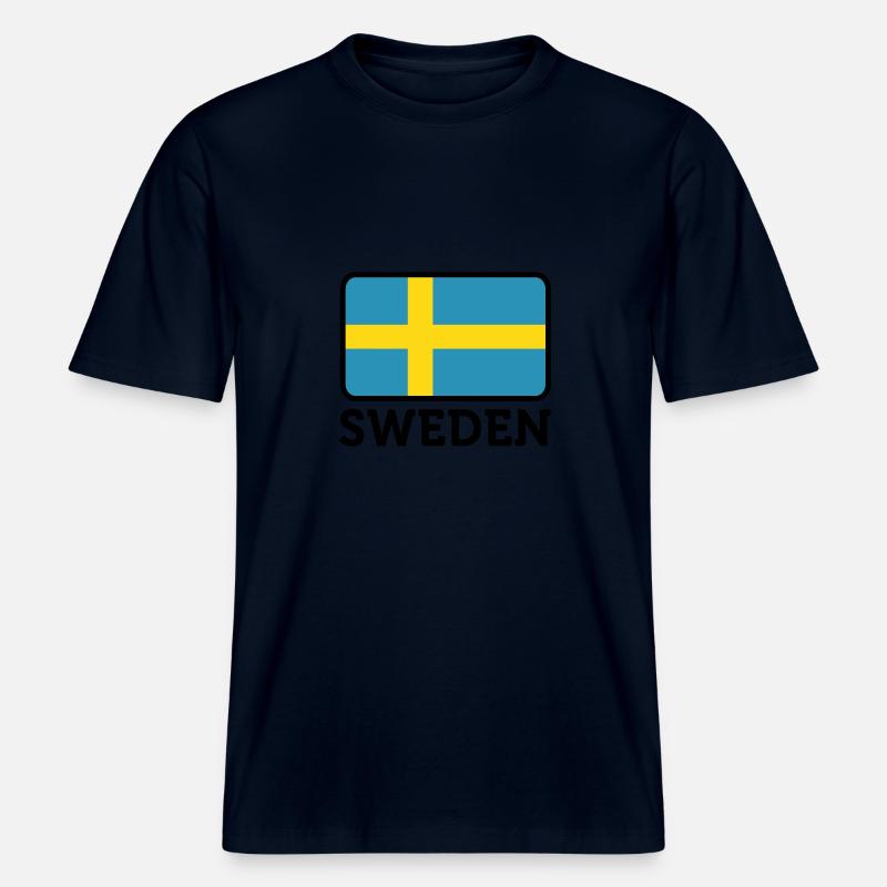 Drapeau national de la Suède -  T-shirt unisexe RELAXED FIT en coton bio - marine
