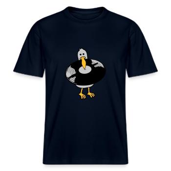 Party Seagull Disque vinyle -  T-shirt unisexe RELAXED FIT en coton bio - marine - Devant - Alina (178cm) & Michal (187cm)