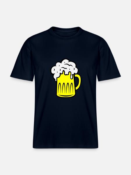 Bière 002 -  T-shirt unisexe RELAXED FIT en coton bio - marine