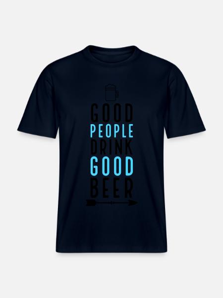 Bière - T-shirt unisexe RELAXED FIT en coton bio - marine