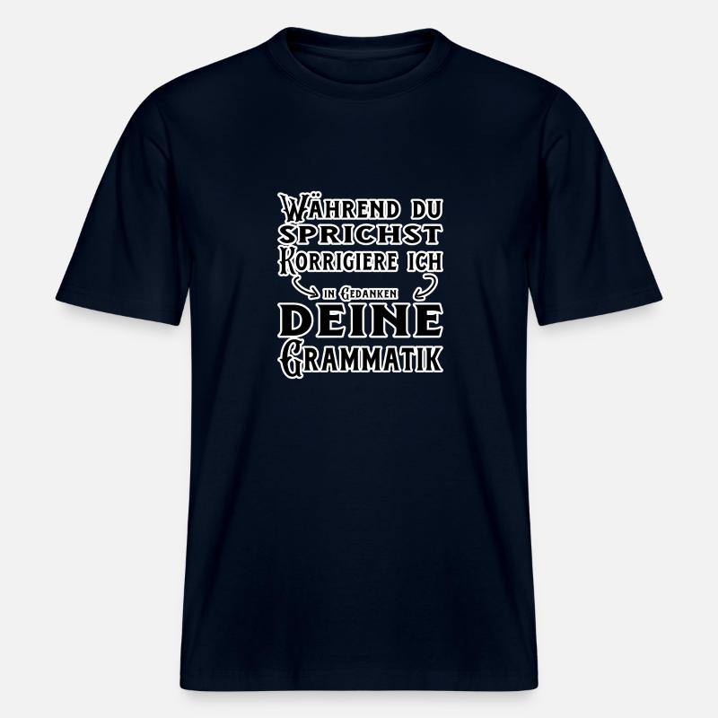 German language difficult language -  RELAXED FIT Unisex Organic T-Shirt - french navy