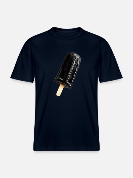 cream on a stick black -  RELAXED FIT Unisex Organic T-Shirt - french navy
