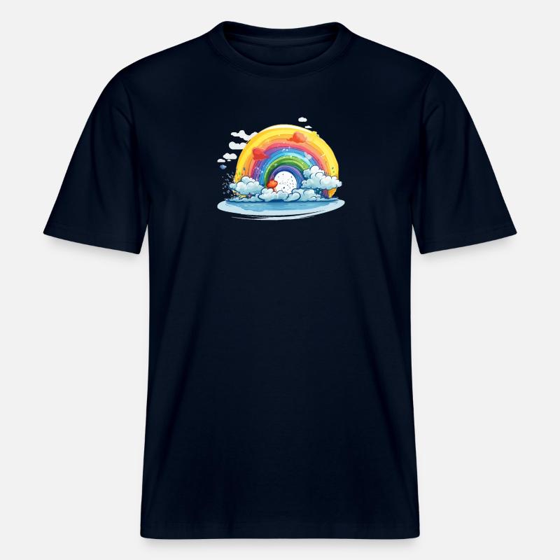 Regenbogen Pride -  RELAXED FIT Unisex Organic T-Shirt - Navy