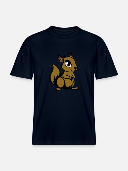 eichhörnchen comic tier -  RELAXED FIT Unisex Organic T-Shirt - Navy