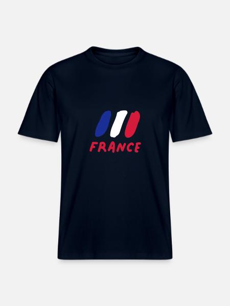 France - RELAXED FIT Unisex Organic T-Shirt - Navy