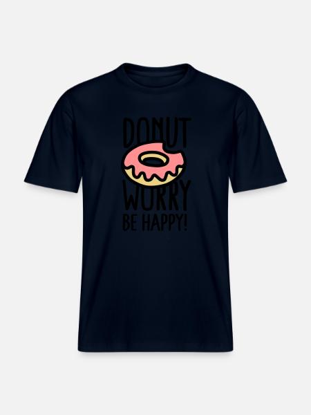 Donut worry, be happy! - RELAXED FIT Unisex Organic T-Shirt - french navy