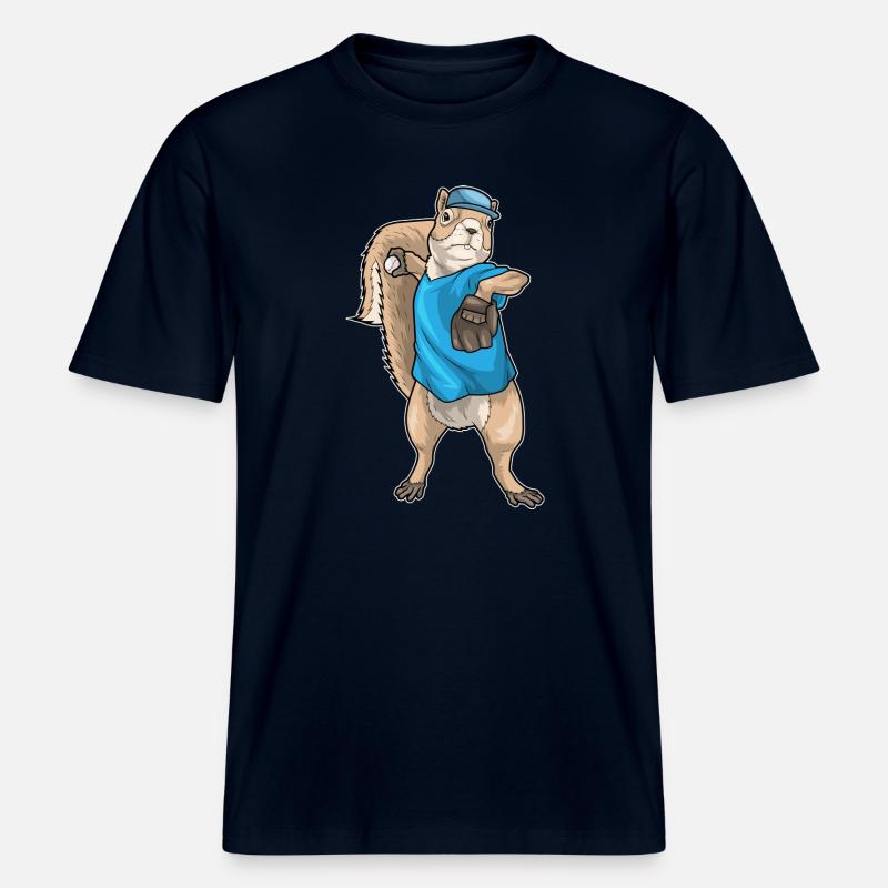 Gant de baseball Squirrel - T-shirt unisexe RELAXED FIT en coton bio - marine