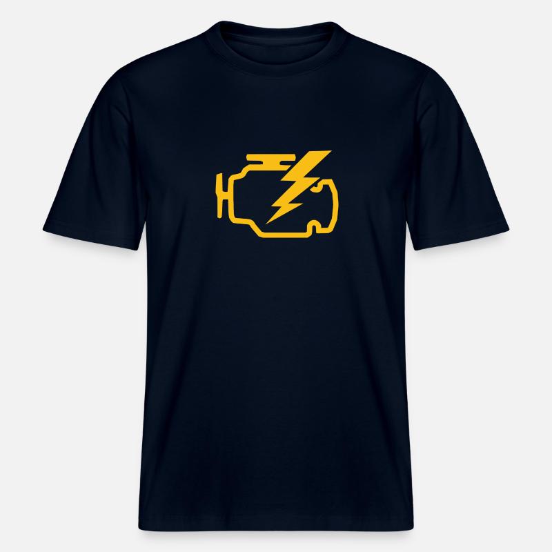 check engine light Zeichen Geschenkidee -  RELAXED FIT Unisex Organic T-Shirt - Navy