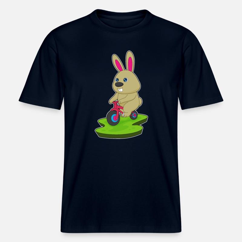 Lapin Vélo -  T-shirt unisexe RELAXED FIT en coton bio - marine
