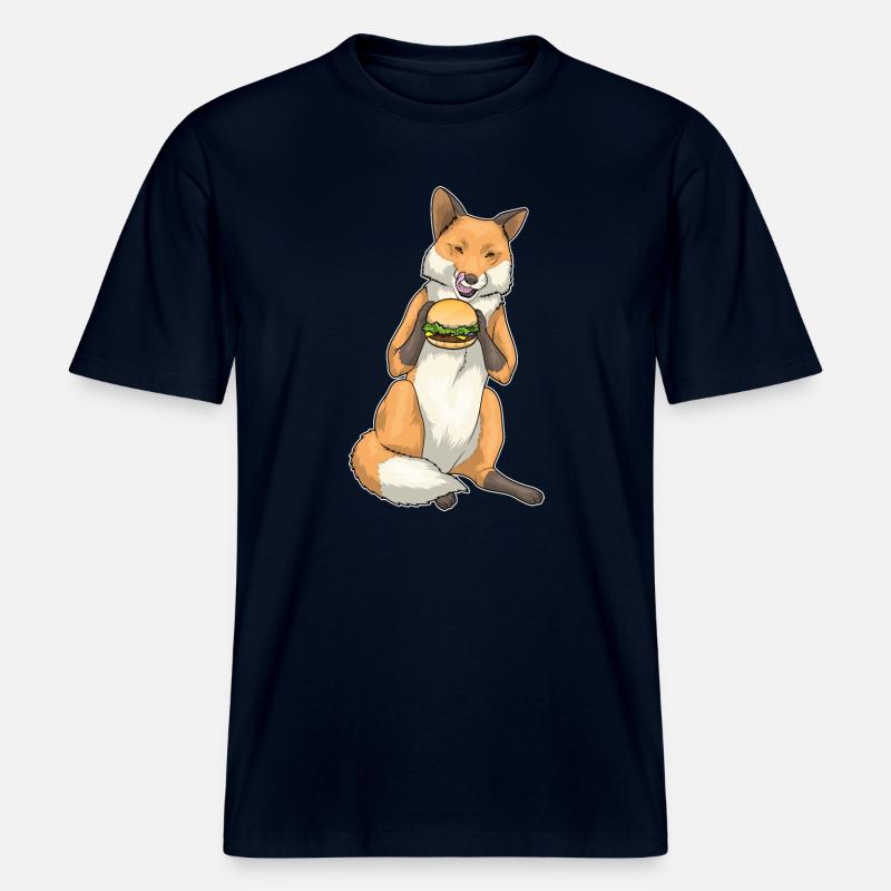 Fuchs Burger -  T-shirt unisexe RELAXED FIT en coton bio - marine