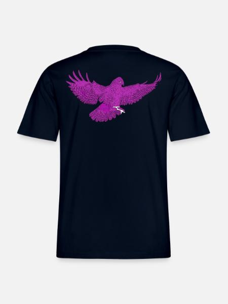 Greifvogel im Flug, Andersfarbig - RELAXED FIT Unisex Organic T-Shirt - Navy