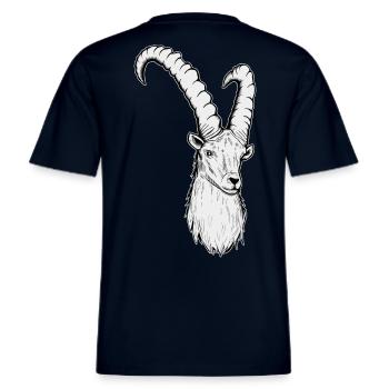 Steinbock Sternzeichen -  RELAXED FIT Unisex Organic T-Shirt - Navy - Hinten - Alina (178cm)