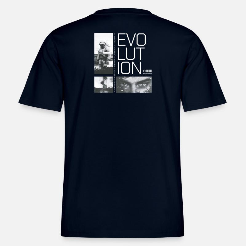 Évolution - ne pas s’arrêter - T-shirt unisexe RELAXED FIT en coton bio - marine