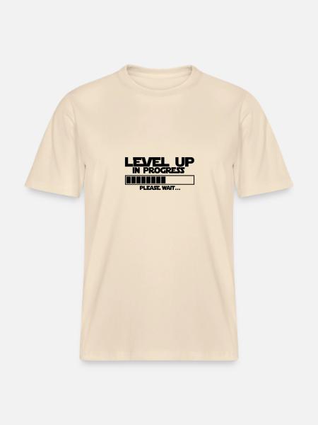 lvl upnprogrss - T-shirt unisexe RELAXED FIT en coton bio - écru doux