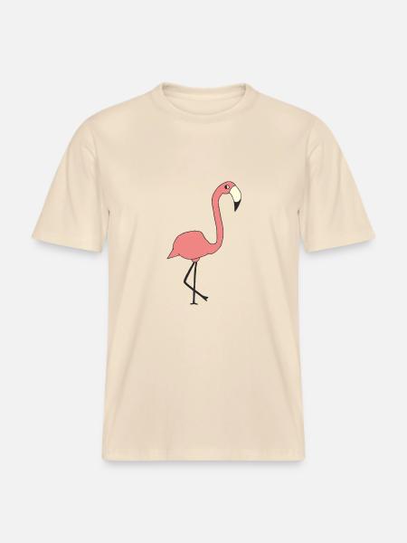 Flamant - T-shirt unisexe RELAXED FIT en coton bio - écru doux