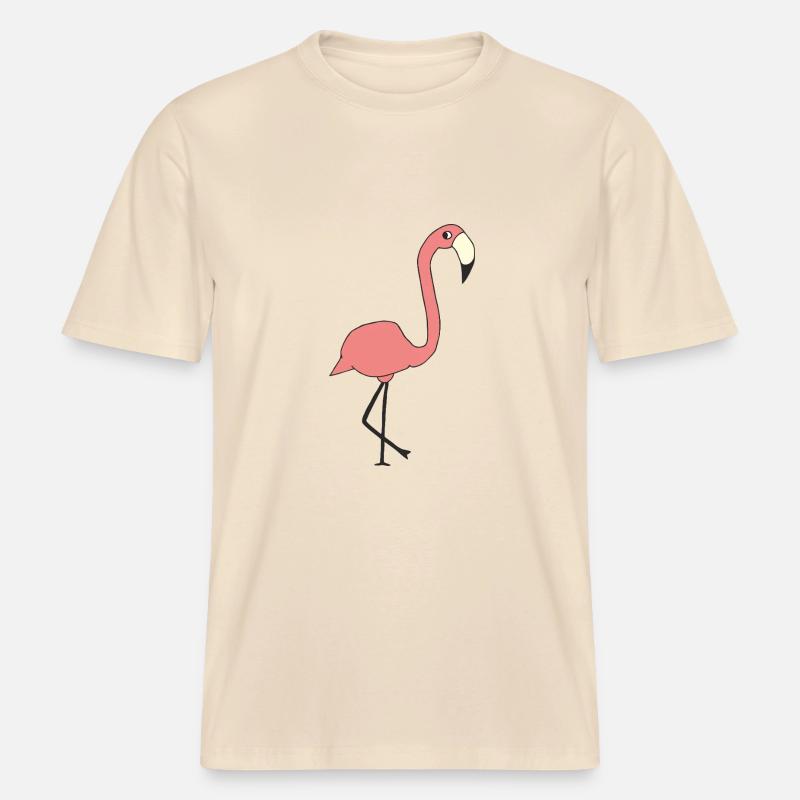 Flamant -  T-shirt unisexe RELAXED FIT en coton bio - écru doux