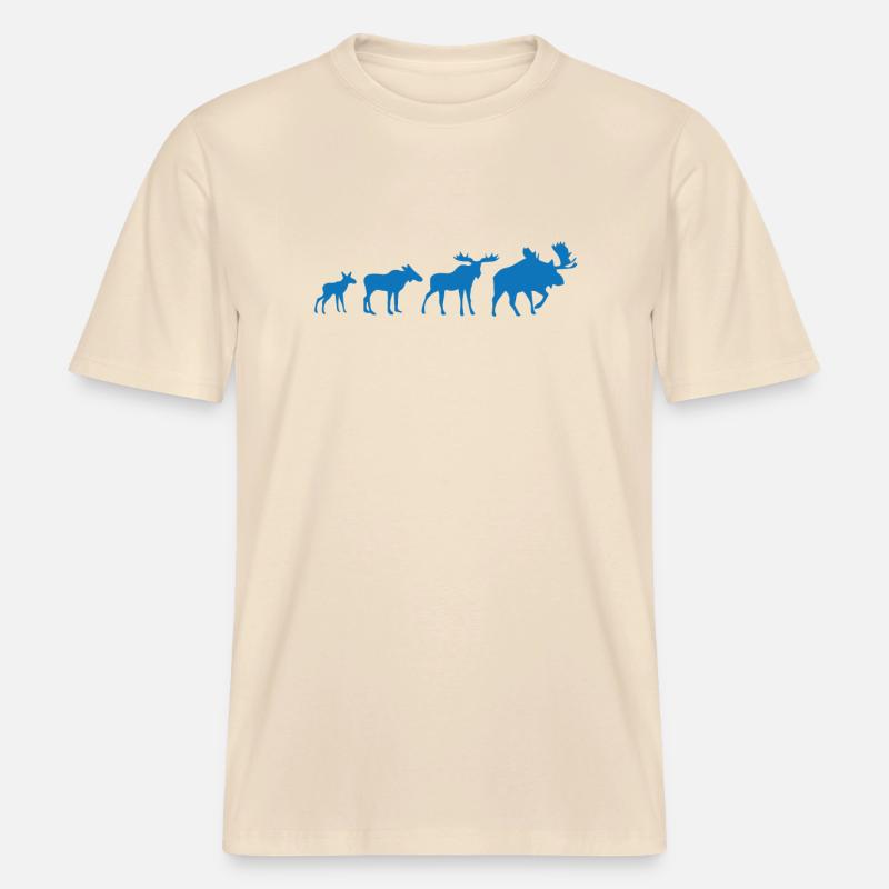 Elch Evolution -  RELAXED FIT Unisex Organic T-Shirt - Natur