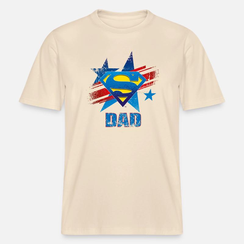 Superman 'S-Shield Dad' -  T-shirt unisexe RELAXED FIT en coton bio - écru doux