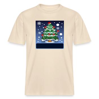 INSTALLATIONS SANITAIRES PLOMBIER DE NOËL PÖMPEL -  T-shirt unisexe RELAXED FIT en coton bio - écru doux - Devant - Alina (178cm) & Michal (187cm)