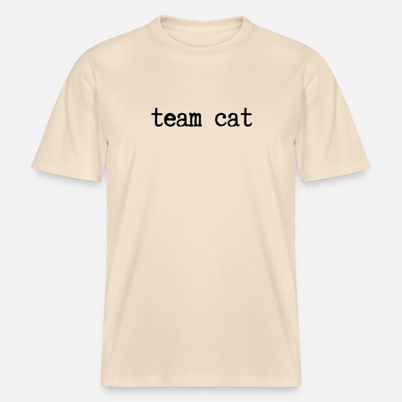Équipe Cat -  T-shirt unisexe RELAXED FIT en coton bio - écru doux