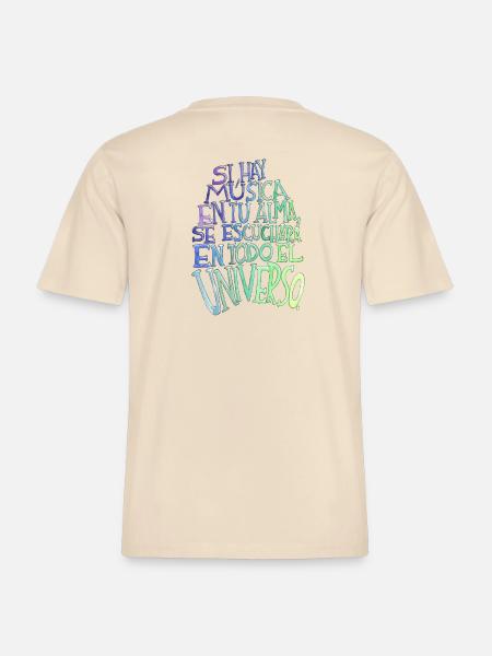 Musik in deiner Seele - Aquarell-Phrase -  RELAXED FIT Unisex Organic T-Shirt - Natur