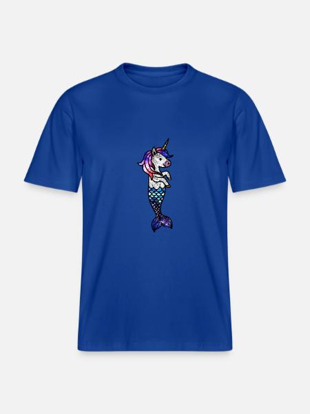 Kosmisches Meeres-Einhorn - RELAXED FIT Unisex Organic T-Shirt - Dunkelblau