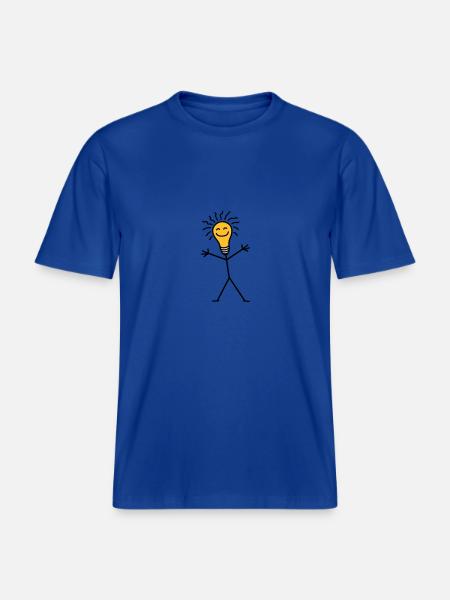 Light Bulb -  RELAXED FIT Unisex Organic T-Shirt - majorelle blue