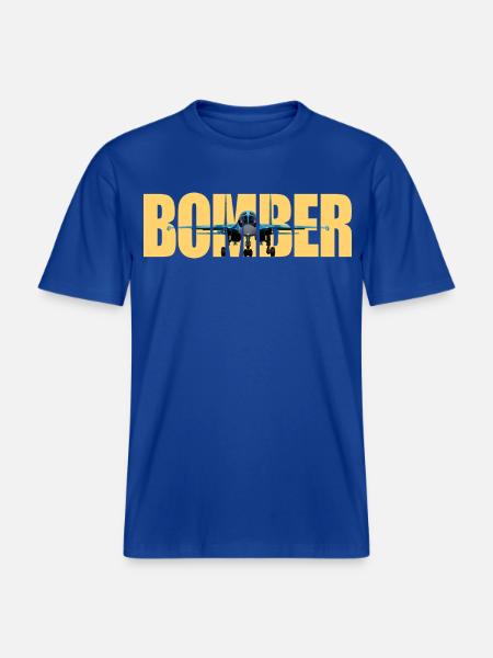Bomber Su-34 -  RELAXED FIT Unisex Organic T-Shirt - majorelle blue