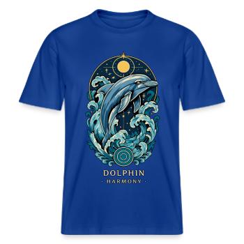 TOTEM DELFIN Harmonie -  RELAXED FIT Unisex Organic T-Shirt - Dunkelblau - Vorne - Alina (178cm) & Michal (187cm)