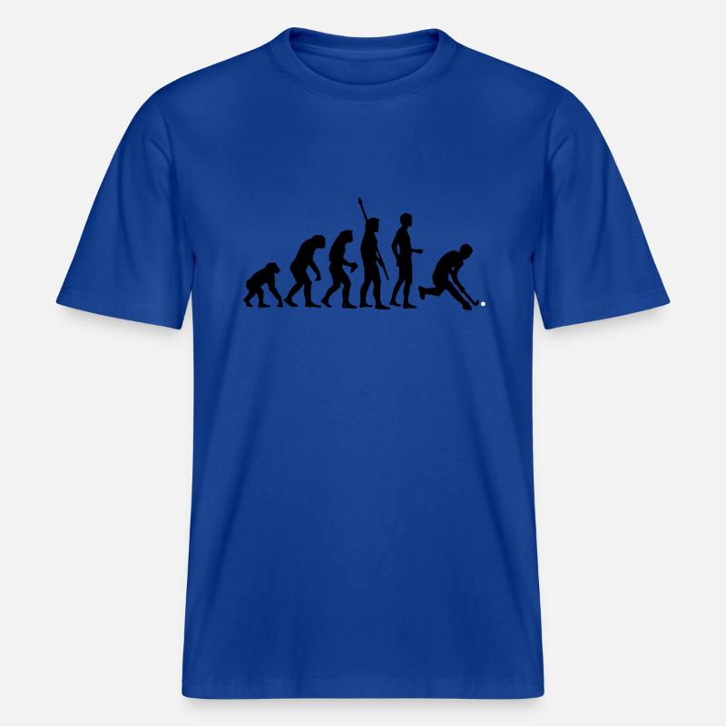 evolution_herren_hockey_2c -  T-shirt unisexe RELAXED FIT en coton bio - bleu foncé