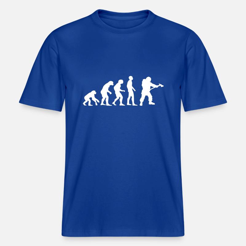 evolution Feuerwehrmann -  RELAXED FIT Unisex Organic T-Shirt - Dunkelblau