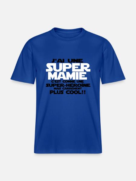 j'ai une super mamie -  T-shirt unisexe RELAXED FIT en coton bio - bleu foncé