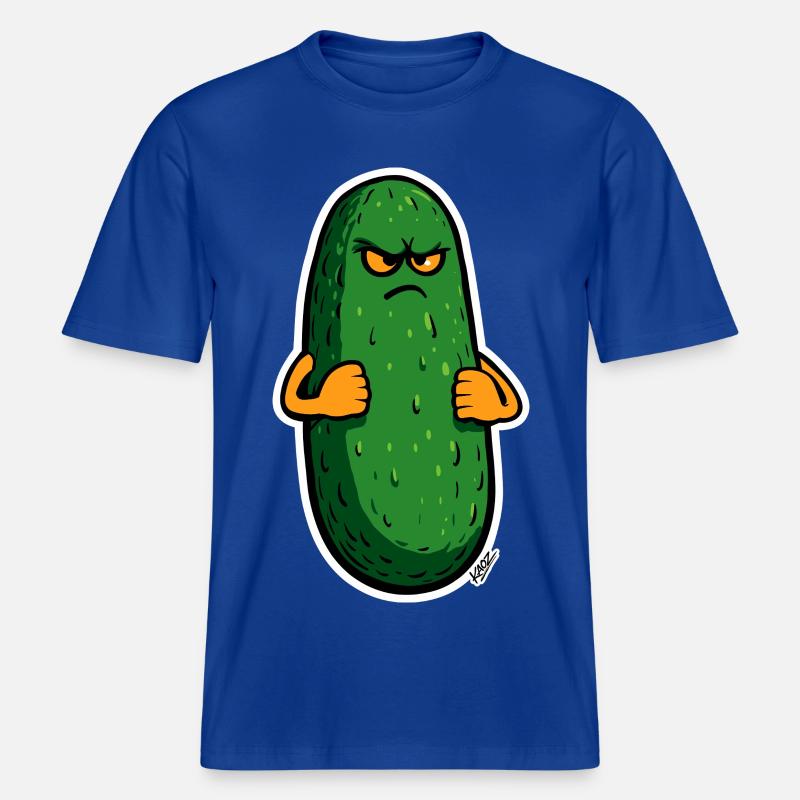 Grumpy Pickle Maskottchen -  RELAXED FIT Unisex Organic T-Shirt - Dunkelblau