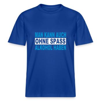 Alkohol -  RELAXED FIT Unisex Organic T-Shirt - Dunkelblau - Vorne - Alina (178cm) & Michal (187cm)
