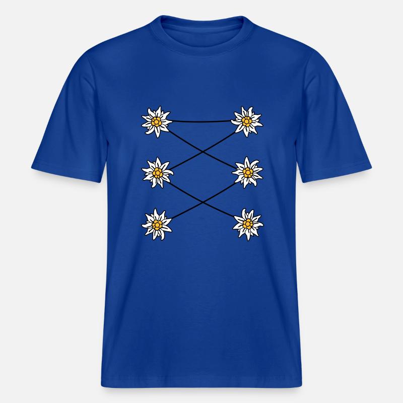 Edelweiss Dirndl - - - - T-shirt unisexe RELAXED FIT en coton bio - bleu foncé