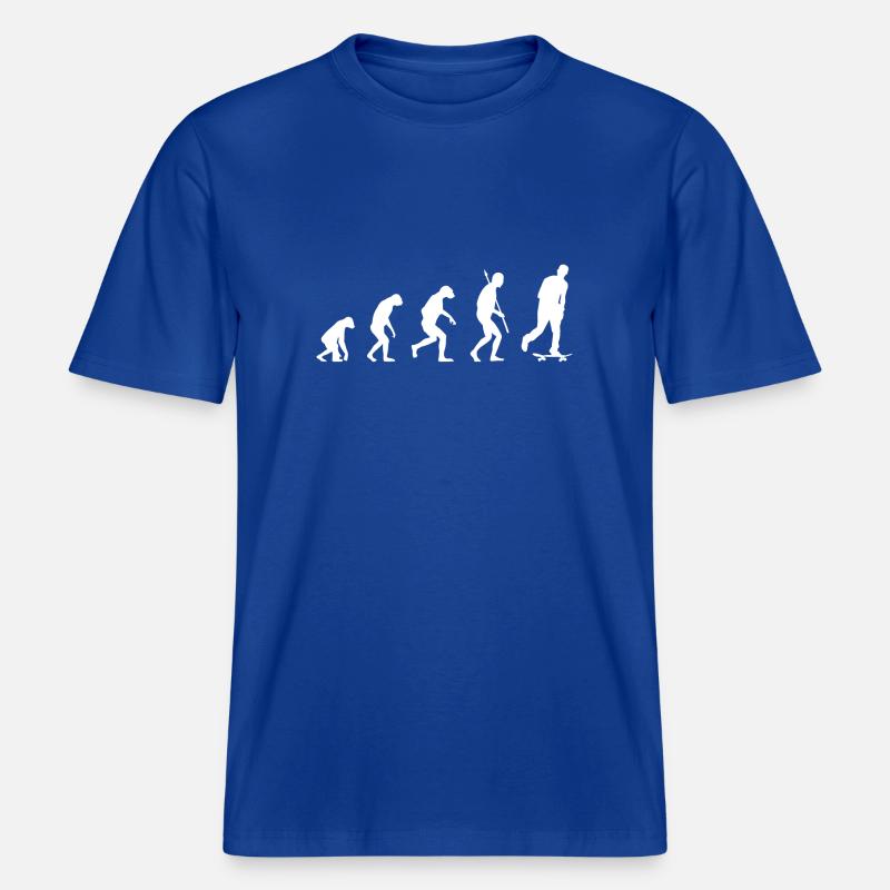 SKATEBOARD EVOLUTION -  RELAXED FIT Unisex Organic T-Shirt - Dunkelblau