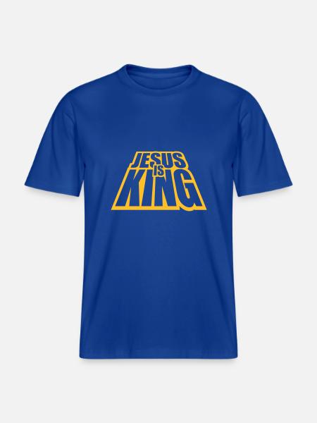 jesus is king quote - RELAXED FIT Unisex Organic T-Shirt - majorelle blue