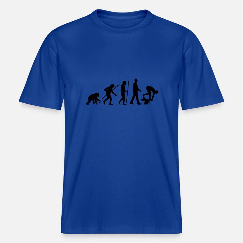 evolution_schwimmer_102012_a_1c -  T-shirt unisexe RELAXED FIT en coton bio - bleu foncé