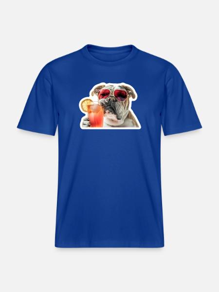bully drinking cocktail -  RELAXED FIT Unisex Organic T-Shirt - majorelle blue