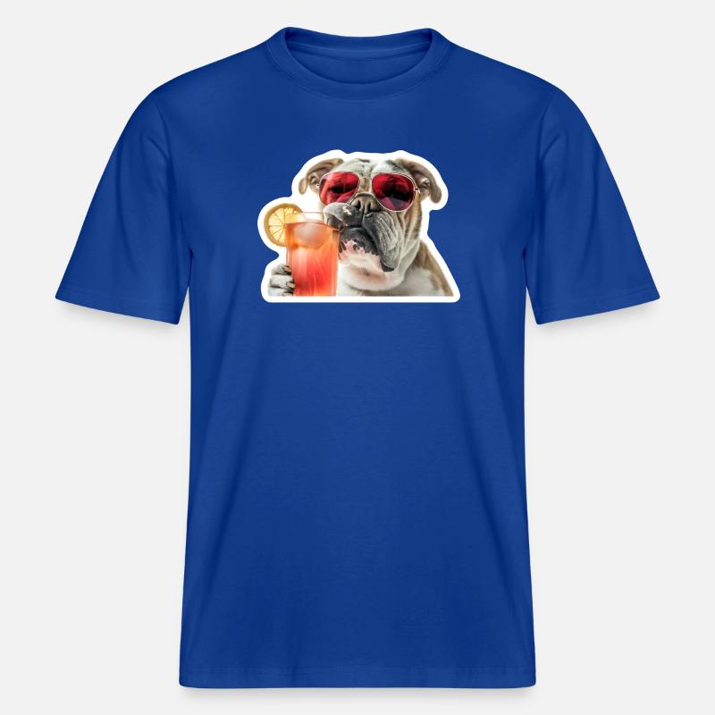 bully drinking cocktail -  RELAXED FIT Unisex Organic T-Shirt - majorelle blue