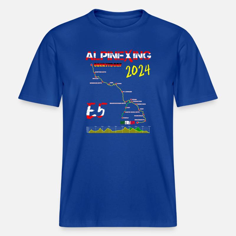 E5 Oberstdorf Merano 2024 -  T-shirt unisexe RELAXED FIT en coton bio - bleu foncé