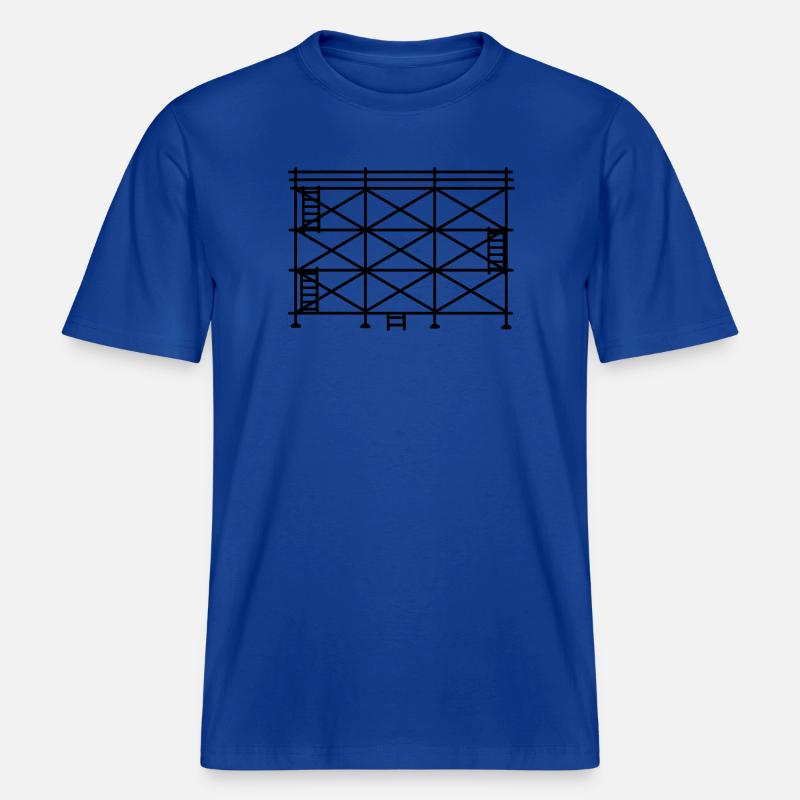 Silhouette d’échafaudage, échafaudage de construction -  T-shirt unisexe RELAXED FIT en coton bio - bleu foncé