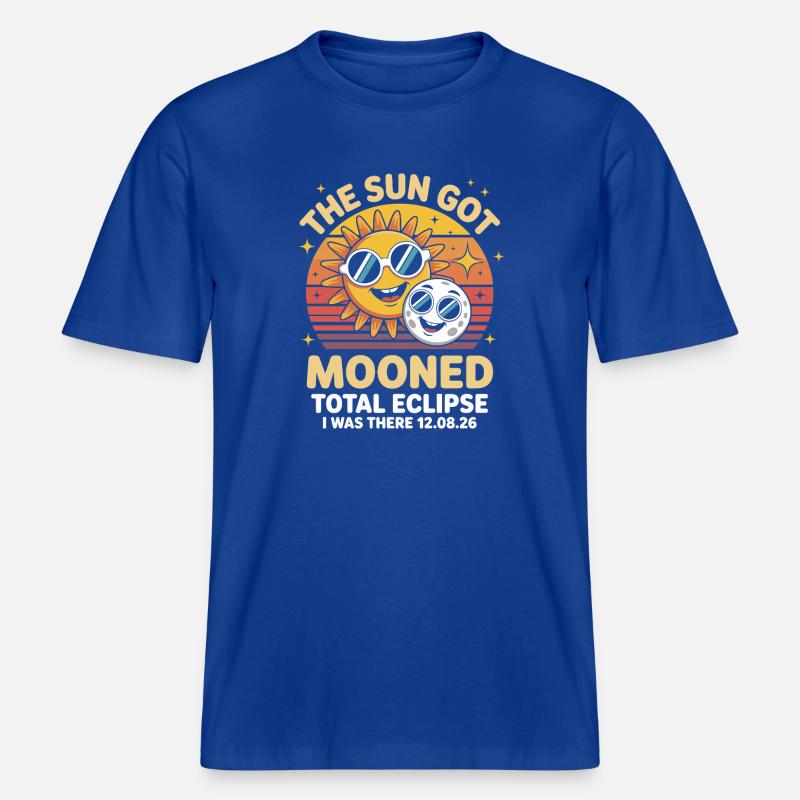 Sonne Mond Eclipse mit Brille - RELAXED FIT Unisex Organic T-Shirt - Dunkelblau
