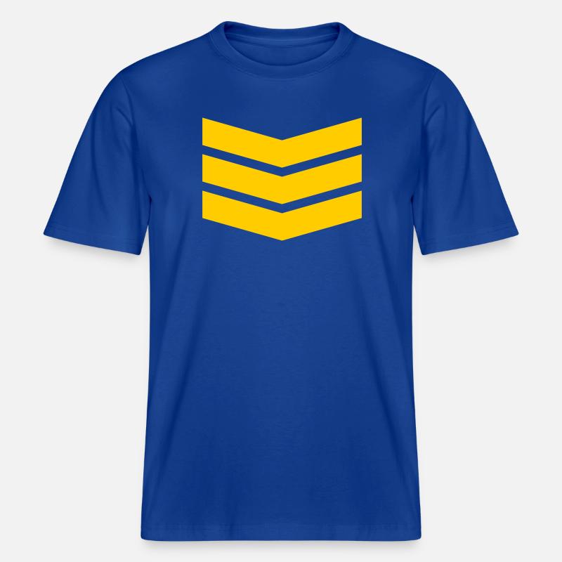 Chevron Stack Bold Pattern -  RELAXED FIT Unisex Organic T-Shirt - majorelle blue