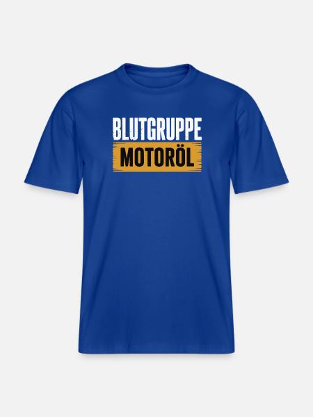 Blutgruppe Motoröl Schrauber Design -  RELAXED FIT Unisex Organic T-Shirt - Dunkelblau