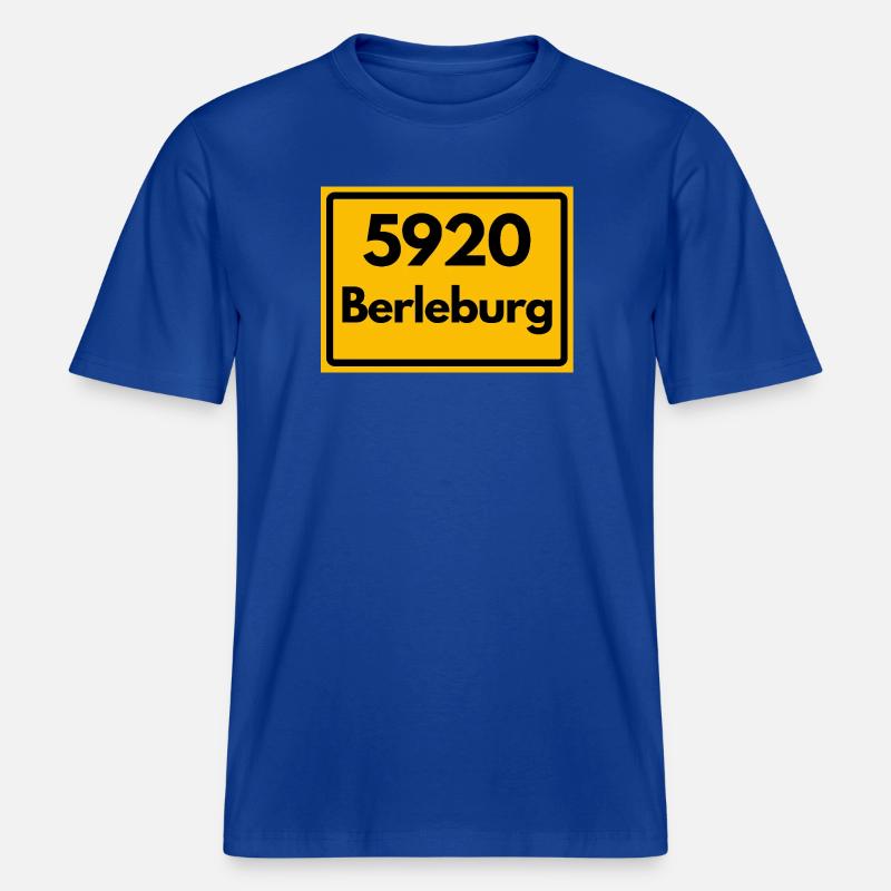 OLD POSTCODE POSTCODE RETRO 5920 BERLEBURG -  RELAXED FIT Unisex Organic T-Shirt - majorelle blue