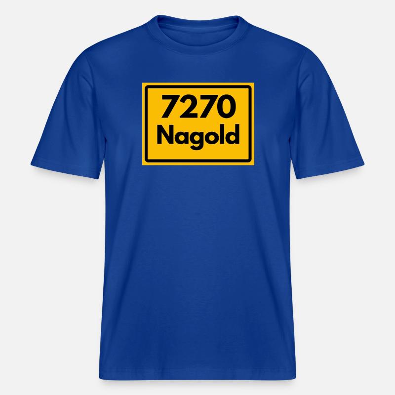 OLD POSTCODE POSTCODE 7270 NAGOLD HEIMATSTOLZ - RELAXED FIT Unisex Organic T-Shirt - majorelle blue