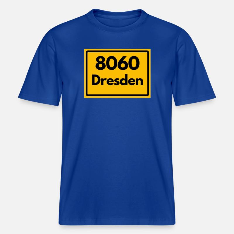 ANCIEN CODE POSTAL 8060 DRESDE, SAXONY -  T-shirt unisexe RELAXED FIT en coton bio - bleu foncé
